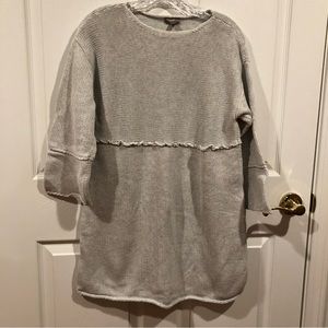 J.Jill silver/blue knit tunic sweater.